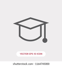 Education cap vector icon, hat symbol