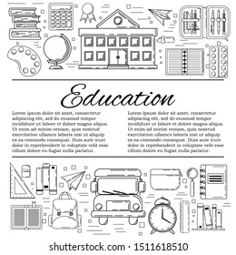 Education card concept. School illustration for design and web,