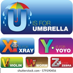 education cards with the english alphabet aimed at pre school or pre k students or childern