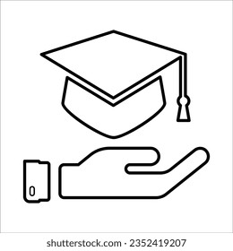 Education Care Icon In Outline Style