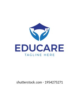 Education care logo for graduation, vector illustration design
