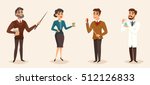 Education cartoon template with different characters of male and female teachers isolated vector illustration