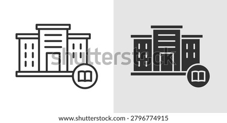 Education Center Icon represents learning institutions, academic services, educational resources, and student support.
