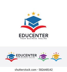 Education center logo design. University and Knowledge logo concept. Vector logo template