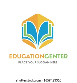 Education Center vector logo template with colorful design. This design use book symbol.