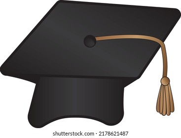 Sombrero de Ceremonia de Educación. Icono de la Escuela Vector. Accesorio Graduado Moderno.