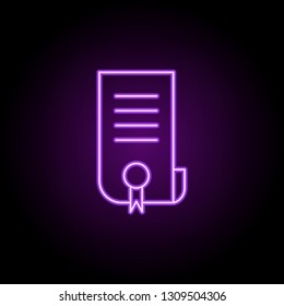 education certificate line icon. Elements of web in neon style icons. Simple icon for websites, web design, mobile app, info graphics