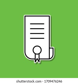Education certificate sticker icon. Simple thin line, outline vector of cv icons for ui and ux, website or mobile application