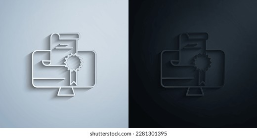 Tutorial-Papier-Symbol mit Schatteneffekt-Vektorgrafik-Design für Bildungszertifikate