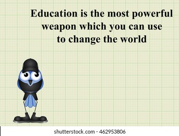 Education to change the world quotation on graph paper background with copy space for own text