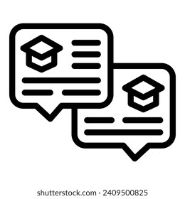 Education chat icon outline vector. System training. Business management