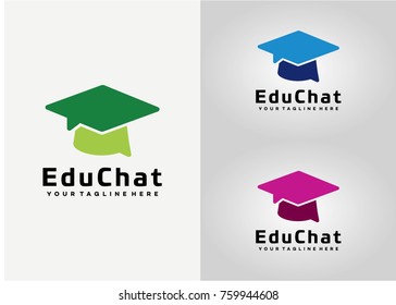 Education Chat Logo Template Design. Creative Vector Emblem for Icon or Design Concept