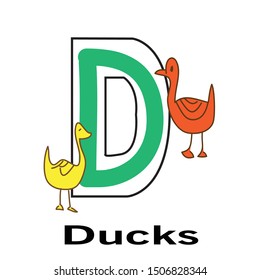 Education Children Art Alphabet Ducks Words Stock Vector (Royalty Free ...