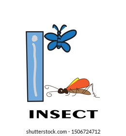 the education children art alphabet with insect words