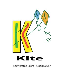 the education children art alphabet with kite words