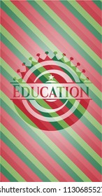 Education christmas emblem background.