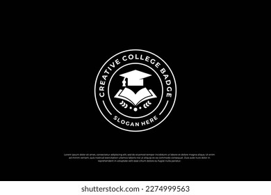 education circle emblem, college badge symbol