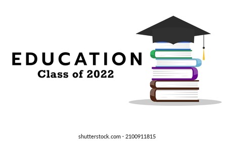 Education Class of 2022 logo. Template for graduation design.isolated on white background ,Vector illustration EPS 10