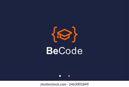 education code logo design vector silhouette illustration