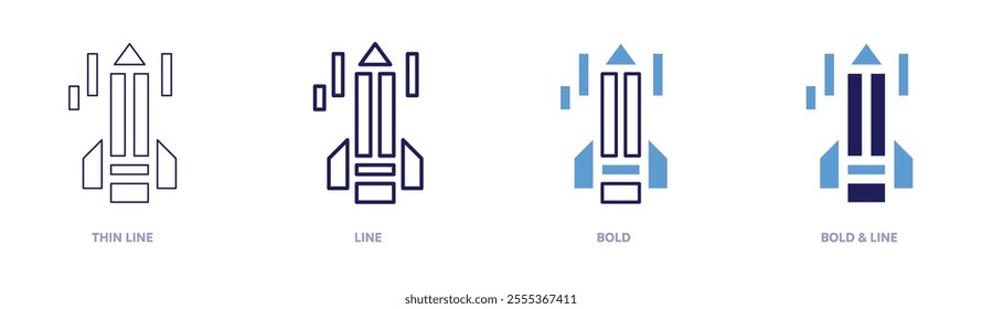 Education collaboration icon in 4 different styles. Thin Line, Line, Bold, and Bold Line. Duotone style. Editable stroke.