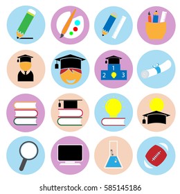 education color icon  set