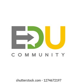 Education community logo with chat or comment symbol. This logo is suitable for learning, student, university, collage.