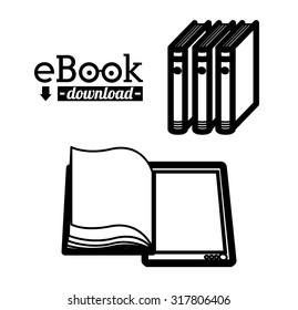 Education concept about the using of the ebooks, vector illustration eps 10