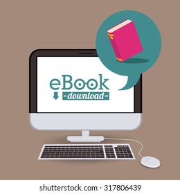 Education concept about the using of the ebooks, vector illustration eps 10