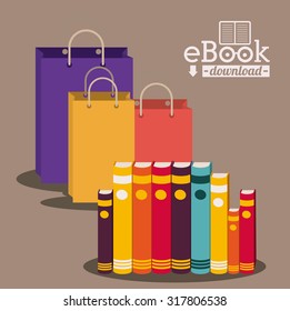 Education concept about the using of the ebooks, vector illustration eps 10