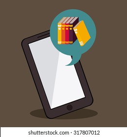 Education concept about the using of the ebooks, vector illustration eps 10