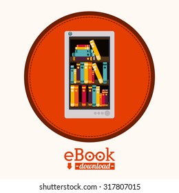Education concept about the using of the ebooks, vector illustration eps 10