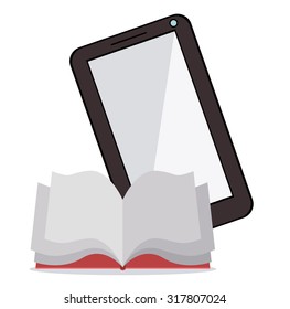 Education concept about the using of the ebooks, vector illustration eps 10