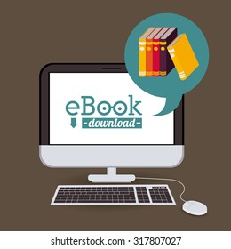 Education concept about the using of the ebooks, vector illustration eps 10