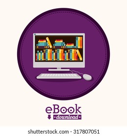 Education concept about the using of the ebooks, vector illustration eps 10
