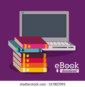 Education concept about the using of the ebooks, vector illustration eps 10