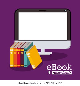 Education concept about the using of the ebooks, vector illustration eps 10