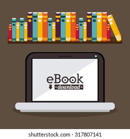 Education concept about the using of the ebooks, vector illustration eps 10