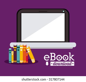 Education concept about the using of the ebooks, vector illustration eps 10