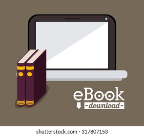 Education concept about the using of the ebooks, vector illustration eps 10