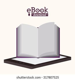 Education concept about the using of the ebooks, vector illustration eps 10