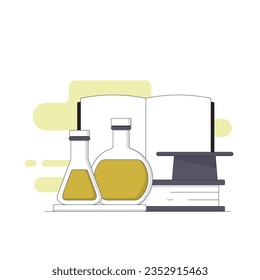 Education concept. Back to school flat line design. vector illustration