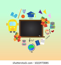 Education concept: Back to School, heart of school subjects	
