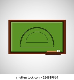 education concept blackboard with protractor vector illustration eps 10