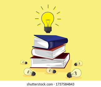 libros de concepto de educación, de vuelta a la escuela. idea creativa vectorial plano.
