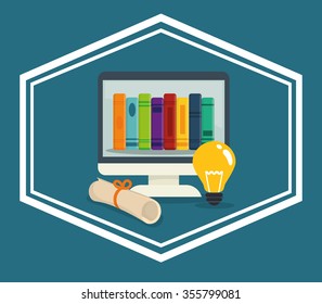 Education concept with books design, vector illustration 10 eps graphic.