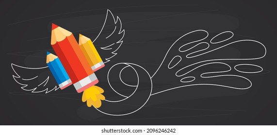 Education Concept With Cartoon Character