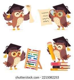 Education Concept  With Cartoon Owl