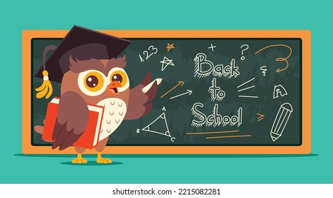 Education Concept  With Cartoon Owl