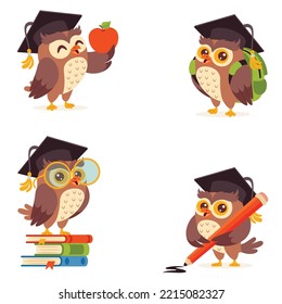 Education Concept  With Cartoon Owl