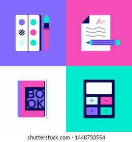 Education concept - colorful flat design style elements
